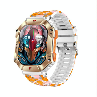 2.0 Inch Bt5.1 Ip67 Sport Smart Watch Support Bluetooth Call / Sleep / Blood Oxygen / Heart Rate / Blood Pressure Health Monitor - Black + Orange