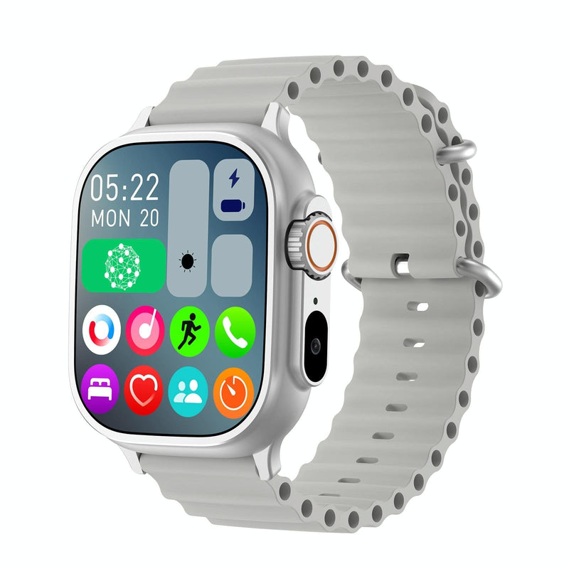 2.01 Inch Bluetooth Call Smart Watch Support Heart Rate / Blood Oxygen - Silver Grey