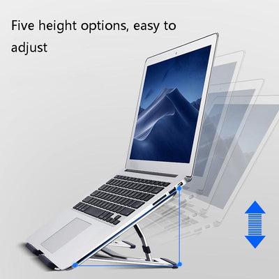 Foldable Aluminum Laptop Stand for Desktop Cooling - Rose Gold