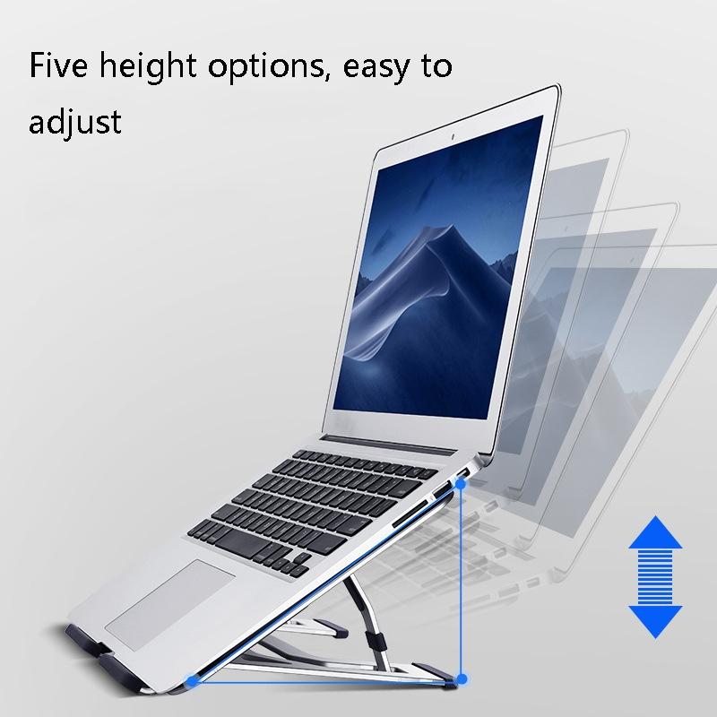 Foldable Aluminum Laptop Stand for Desktop Cooling - Rose Gold