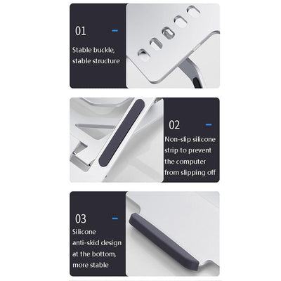 Foldable Aluminum Laptop Stand for Desktop Cooling - Rose Gold