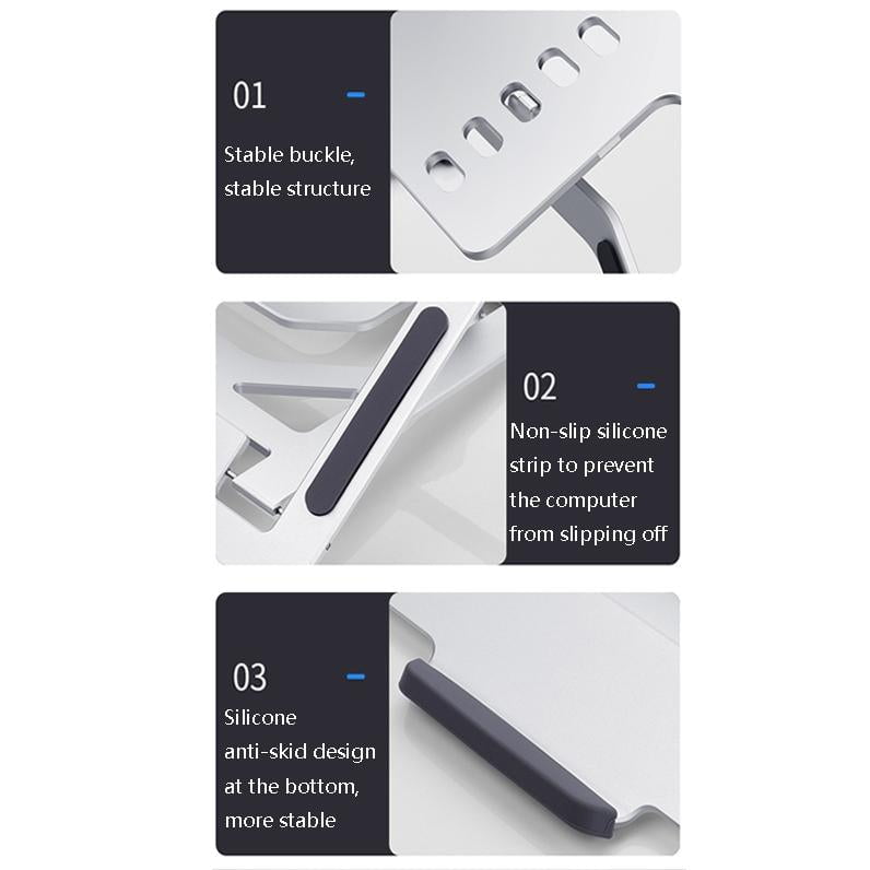 Foldable Aluminum Laptop Stand for Desktop Cooling - Rose Gold