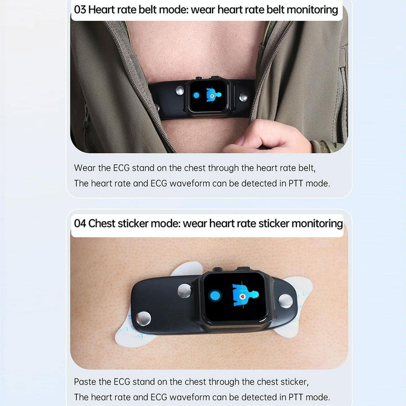 1.91 Inch Waterproof Ecg Smart Watch With Silicone Band Ip68 - Blue