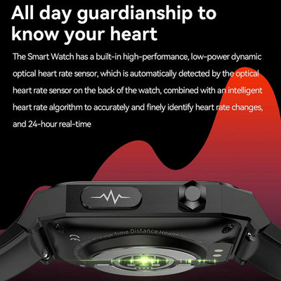 1.91 Inch Waterproof Ecg Smart Watch With Silicone Band Ip68 - Blue