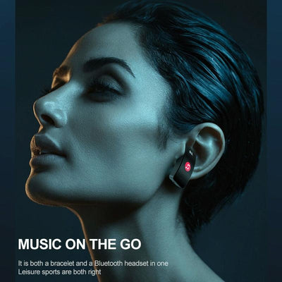 1.14 Inch Silicone Band Earphone Detachable Life Waterproof Smart Watch Support Bluetooth Call - Black Silver