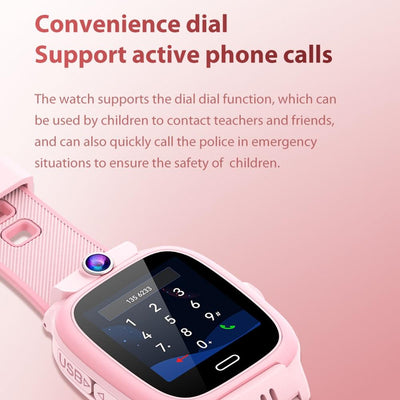 1.44 Inch 4G Video Call Waterproof Smart Children Phone Watch With Sos Function - Pink