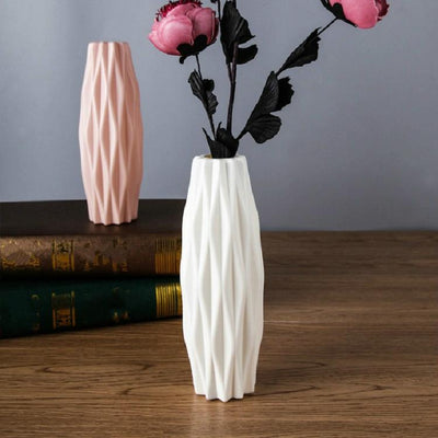 Set Of 3 Creative Plastic Camellia Vases For Wet And Dry Decor - Blue