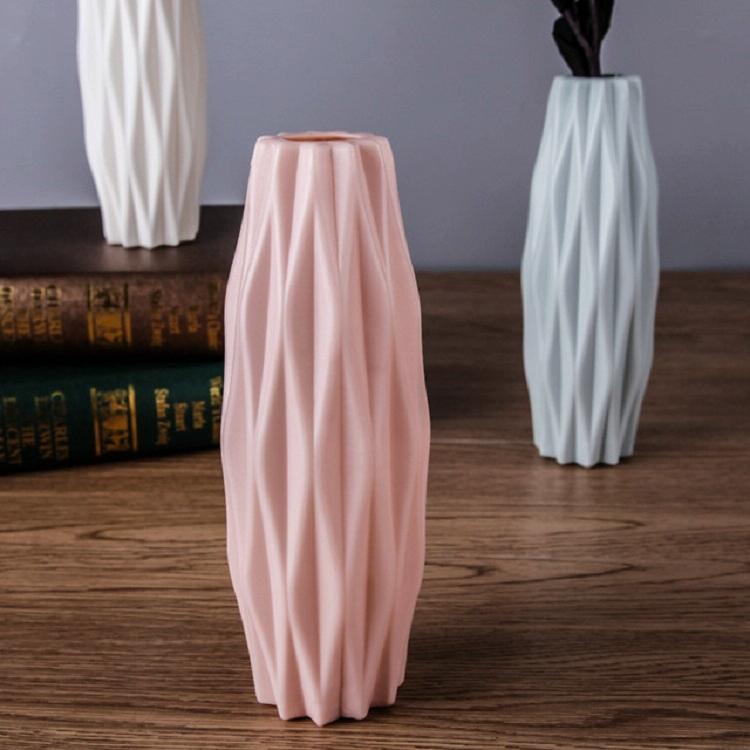 Set Of 3 Creative Plastic Camellia Vases For Wet And Dry Decor - Blue