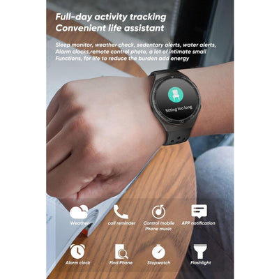 1.28 Inch Ips Screen Bluetooth 5.0 Ip67 Waterproof Smart Watch Support Sleep Monitor / Multi-Sports Mode / Heart Rate Monitor / Blood Pressure Monitoring - Black