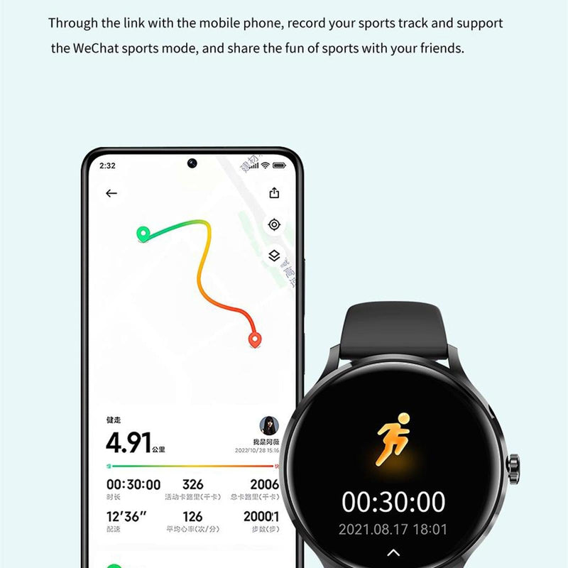 1.39 Inch Bt5.2 Smart Sport Watch Support Bluetooth Call / Sleep / Blood Oxygen / Temperature / Heart Rate / Blood Pressure Health Monitor - Grey