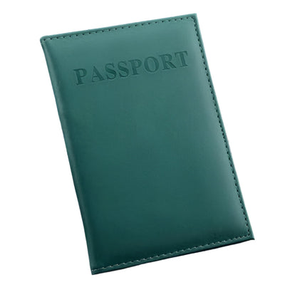 Travel Passport Cover Faux Leather Holder - Deep Blue