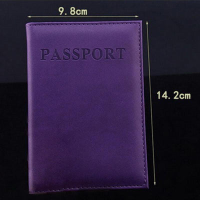 Travel Passport Cover Faux Leather Holder - Deep Blue