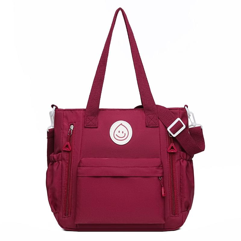 Versatile Contrast Shoulder Bag For Students - White Blue