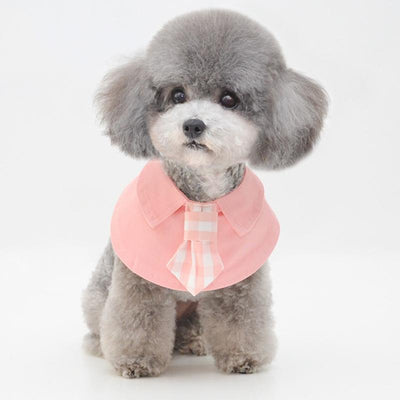 Pet Shawl Scarf Saliva Towel Dog Clothes Accessories - Size S - Pink