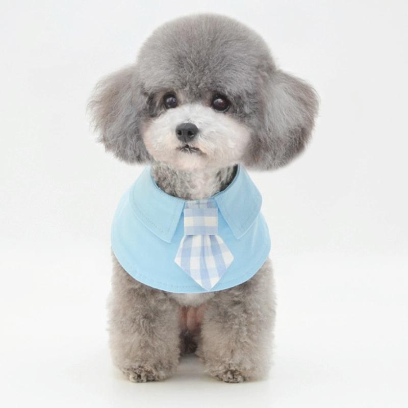 Pet Shawl Scarf Saliva Towel Dog Clothes Accessories - Size S - Pink