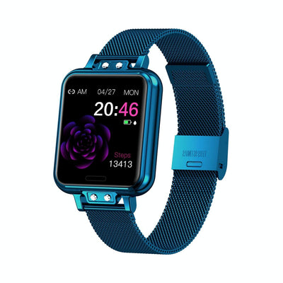 1.22 Inch Waterproof Smart Watch With Sleep & Heart Rate Monitor - Blue
