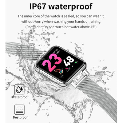 1.22 Inch Waterproof Smart Watch With Sleep & Heart Rate Monitor - Blue