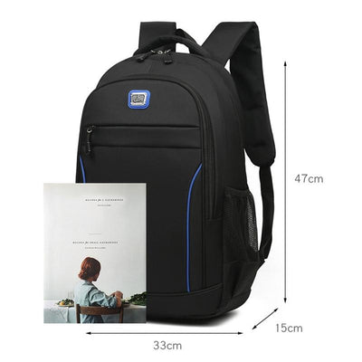 Large Capacity Nylon Backpack For Students - Black