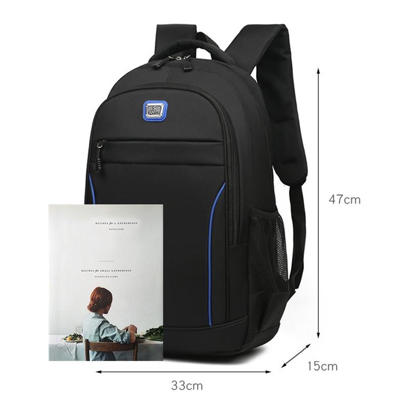 Large Capacity Nylon Backpack For Students - Black