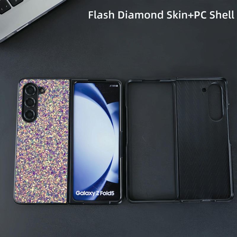 Foldable Diamond Case for Samsung Galaxy z Fold 4 - Compact and Stylish - Flash Green
