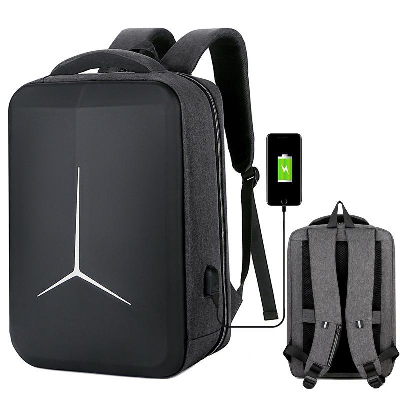 Waterproof Business Laptop Backpack With Usb Port - Multifunctional - Dark Gray - 17 Inch