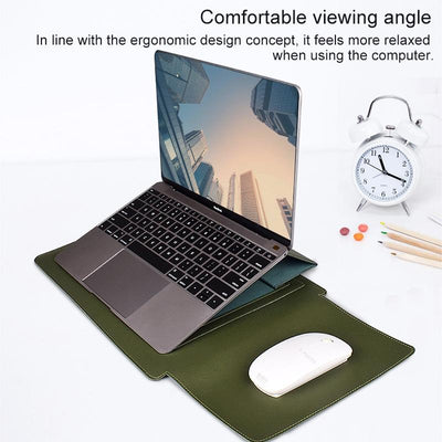 14.1 Inch Laptop Sleeve Leather Carrying Bag - Green