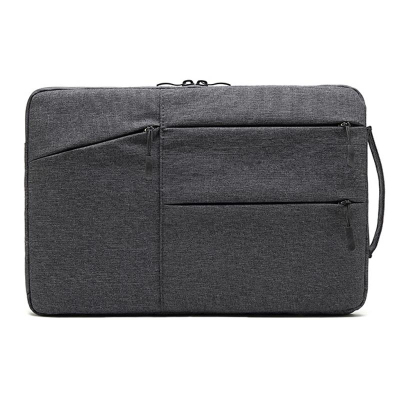 13.3 Inch Business Laptop Liner Bag - Polyester Zipper Closure - Light Grey