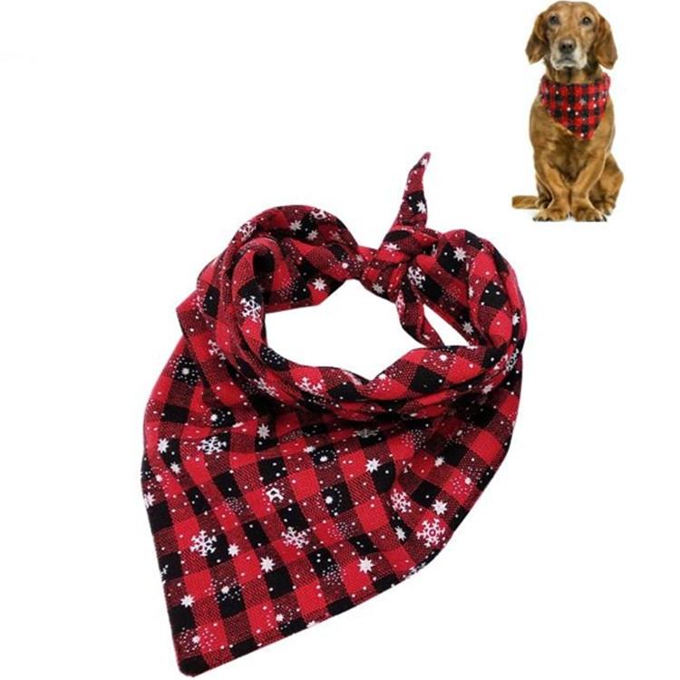 Pet Triangle Towel Christmas Snowflake Dog Saliva Towel - Size L - Orange