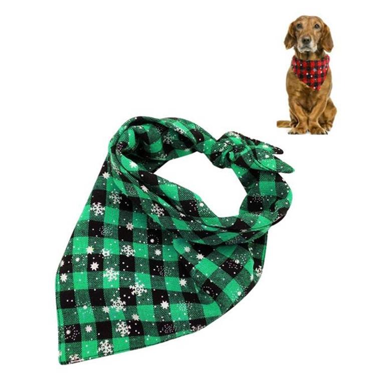 Pet Triangle Towel Christmas Snowflake Dog Saliva Towel - Size L - Orange