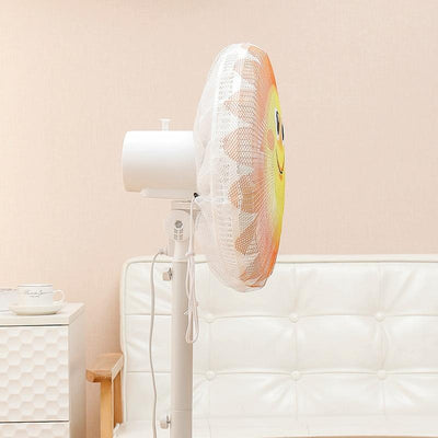 18-Inch Cartoon Children'S Electric Fan With All-Inclusive Mesh Protection Net And Anti-Pinch Hand Cover - Sun Flower