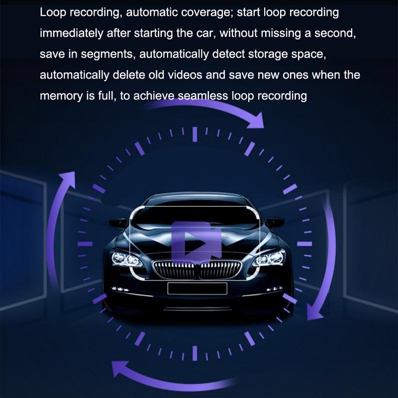 1080p Hd Car Recorder with Wifi for Parking Monitoring - With Button + Parking Monitoring Line