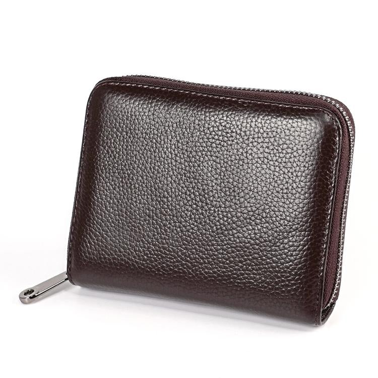 Leather Rfid Wallet - Sleek and Secure - Coffee