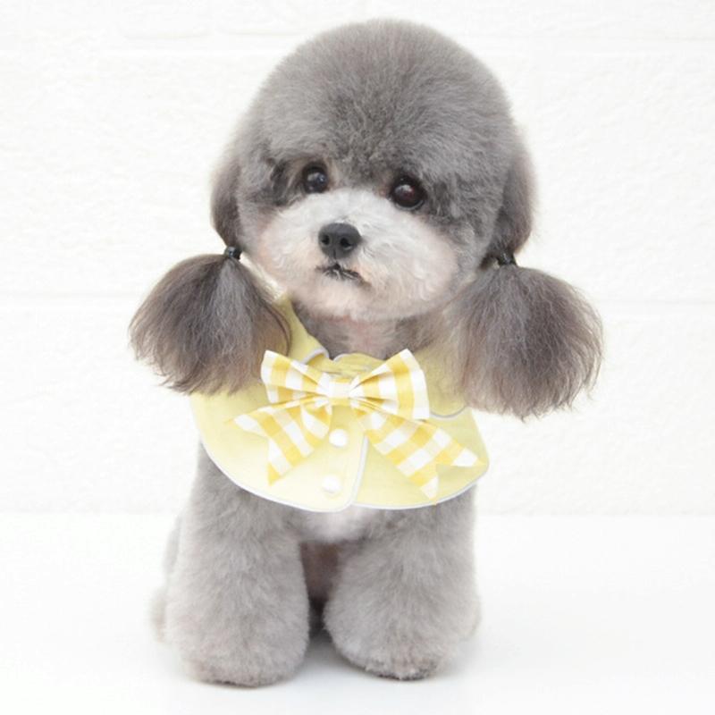 Pet Accessories Dog Small Shawl Bib Saliva Towel Triangle Scarf - Size L - Light Yellow