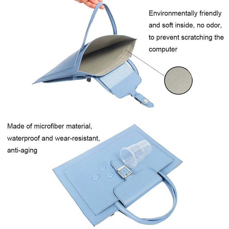 15-inch Waterproof Laptop Bag with Power Pack - Portable - Sky Blue