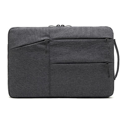 15.6 Inch Business Laptop Liner Bag - Polyester Zipper Closure - Light Grey