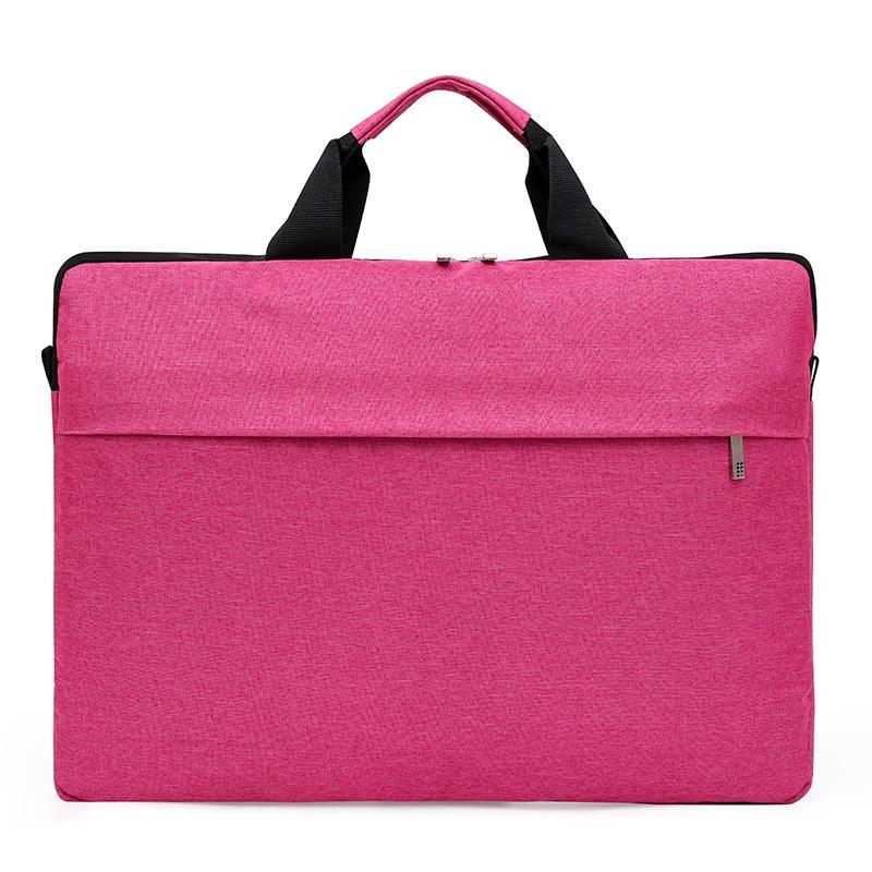 15 Inch Waterproof Portable Notebook Bag - Multifunctional Single Shoulder Computer Bag - Pink