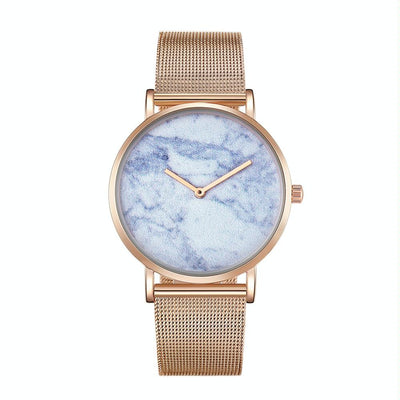 Stylish Men Quartz Watch with Gold Alloy Case and Stainless Steel Band - Round Dial - Wa0733C