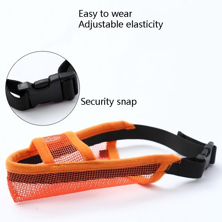 Dog Mouth Cover Anti-Bite Mesh Dog Mouth Cover Medium And Large Dogs Anti-Drop Mask M Orange