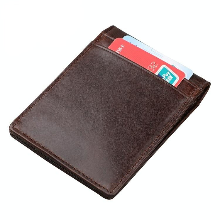 Anti-magnetic Leather Rfid Wallet - Sleek & Secure - Coffee