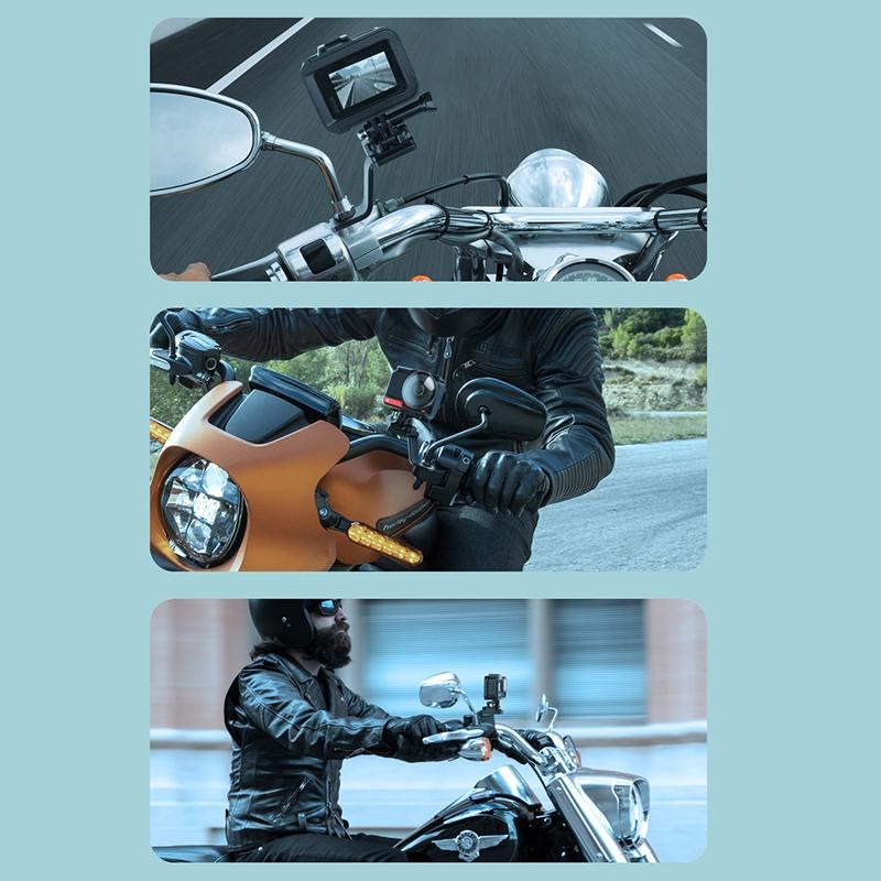 Universal Motorcycle Phone Bracket For Action Cameras - Cyan