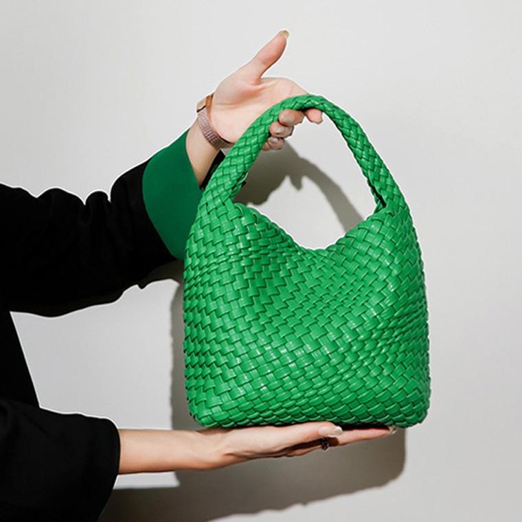 Apricot Hand Woven 2-in-1 Shoulder Bag - Milkshake White