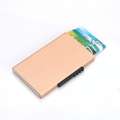 Aluminum Rfid Blocking Credit Card Holder - Golden