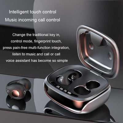 Wireless Bone Conduction Clip-on Bluetooth Headset - Noise Reduction - Purple