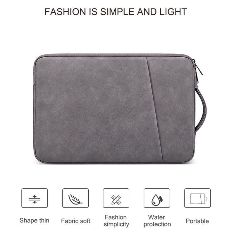 13.3 Inch Sheepskin Notebook Inner Bag - Natural - Elegant Gray