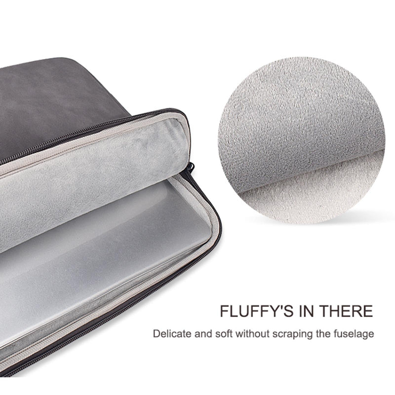 13.3 Inch Sheepskin Notebook Inner Bag - Natural - Elegant Gray