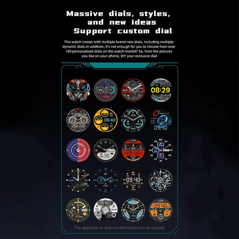 1.46 Inch Ip68 Waterproof Sos Flashlight Bluetooth Smart Watch - Yellow Green