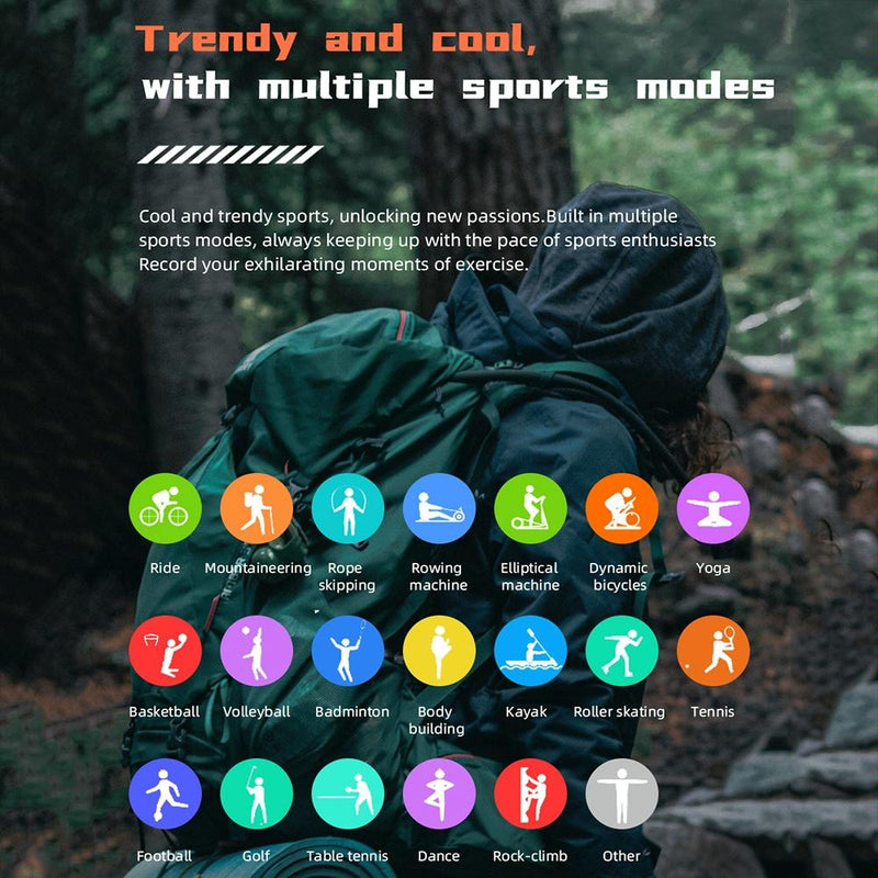 1.46 Inch Ip68 Waterproof Sos Flashlight Bluetooth Smart Watch - Yellow Green