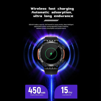 1.46 Inch Ip68 Waterproof Sos Flashlight Bluetooth Smart Watch - Yellow Green