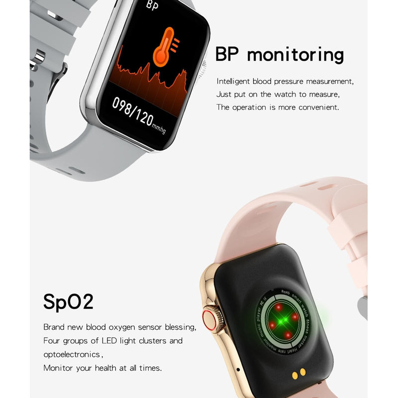 1.6 Inch Waterproof Smart Watch With Ips Colour Screen Sport Sleep Heart Rate Monitoring - Gold
