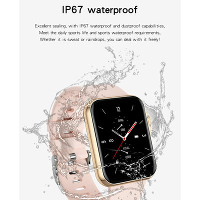1.6 Inch Waterproof Smart Watch With Ips Colour Screen Sport Sleep Heart Rate Monitoring - Gold